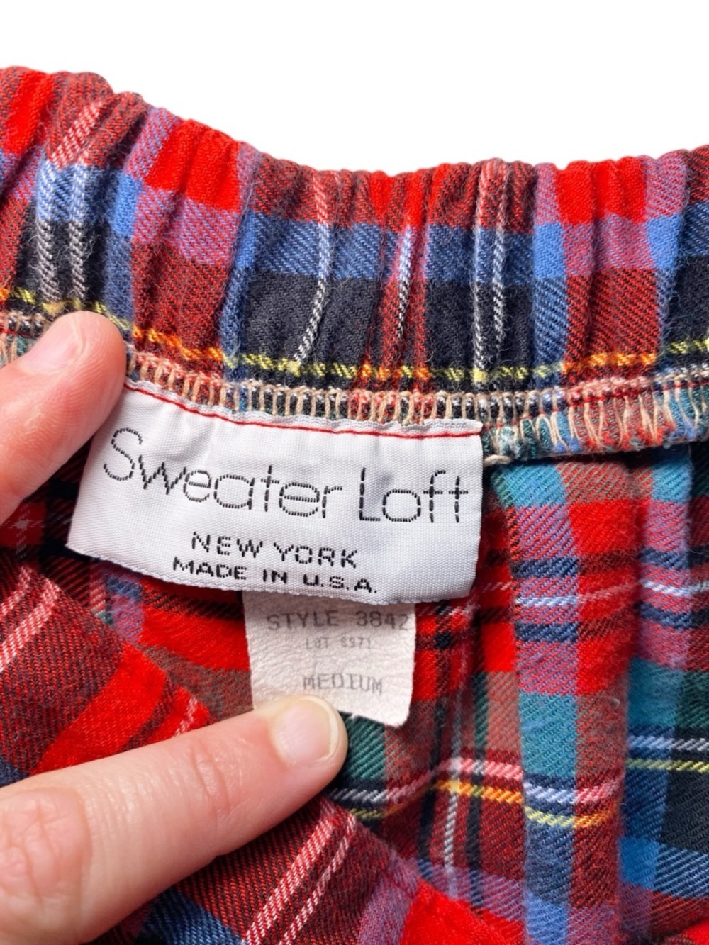 Sweater Loft Vintage Red Tartan Plaid Cotton Midi Skirt - Picture 7 of 13
